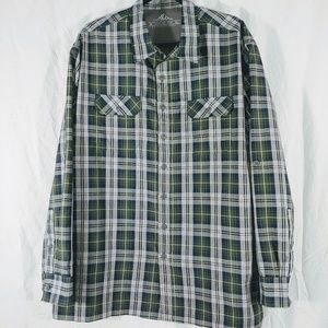 Croft & Barrow Quick Dry green & blue plaid shirt